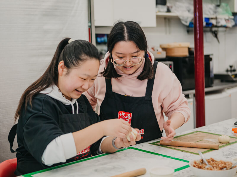 folding handmade dumplings